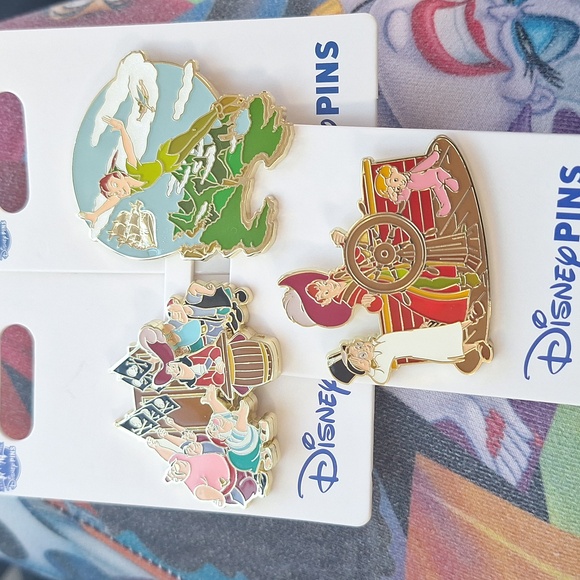 Disney Peter Pan Set of 3 Authentic Trading Pins - Picture 1 of 4